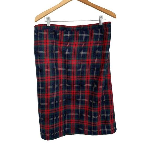 Vintage DK GOLD by Donnkenny Skirt Size 12 Plaid Wool Blend Holiday Academia - Picture 4 of 10
